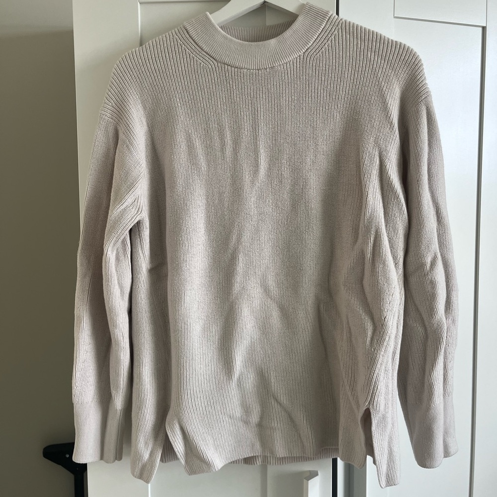 Lululemon Cream Ribbed Knit Sweater